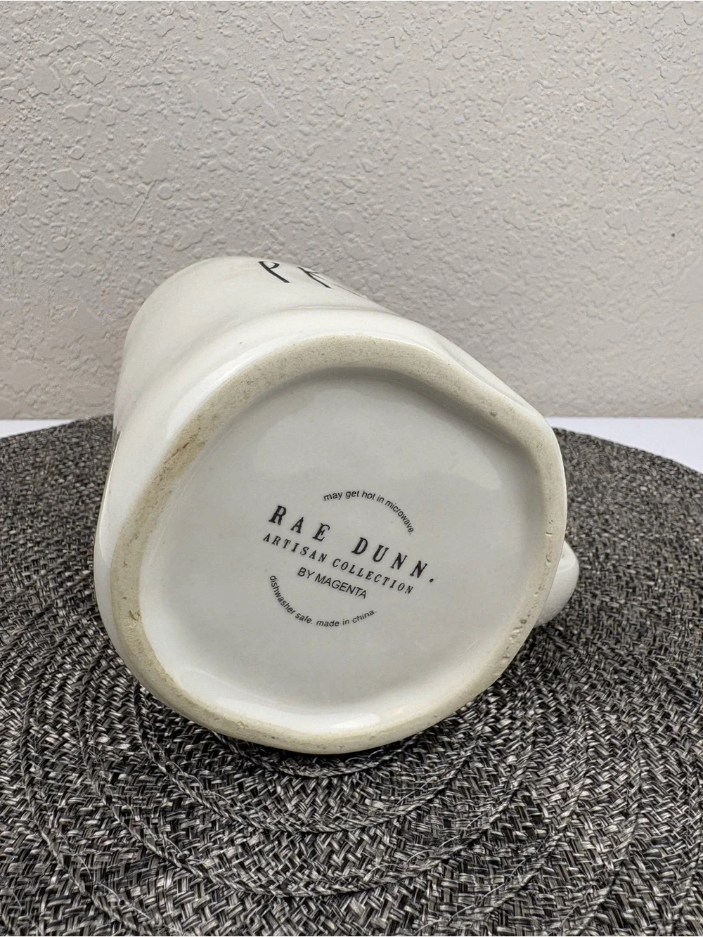 Rae Dunn White “PRAY” Mug Featuring the Signature Artisan-Style Lettering.